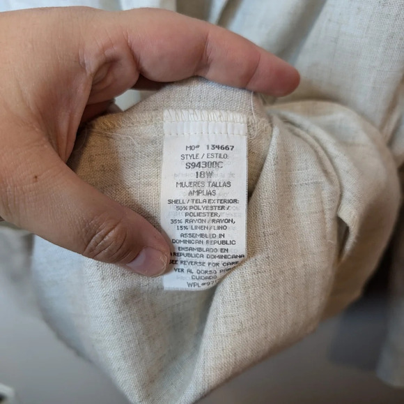 Vintage Sag Harbor Plus Size Cream Beige 1 Button Blazer Women 18W - Picture 6 of 9